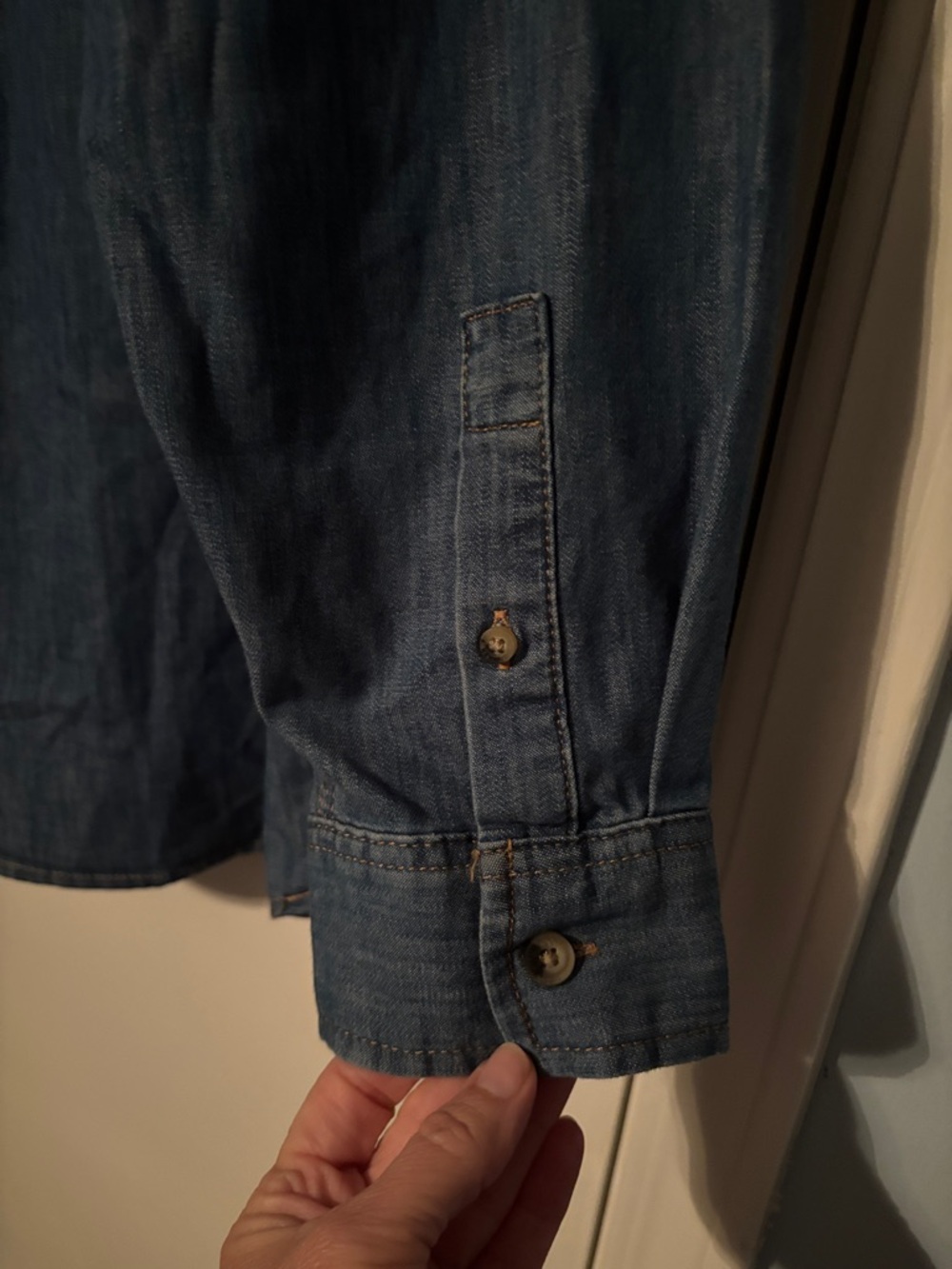 Wrangler Classic Denim Button-Down Shirt - Medium Blue men’s xl - Picture 6 of 7